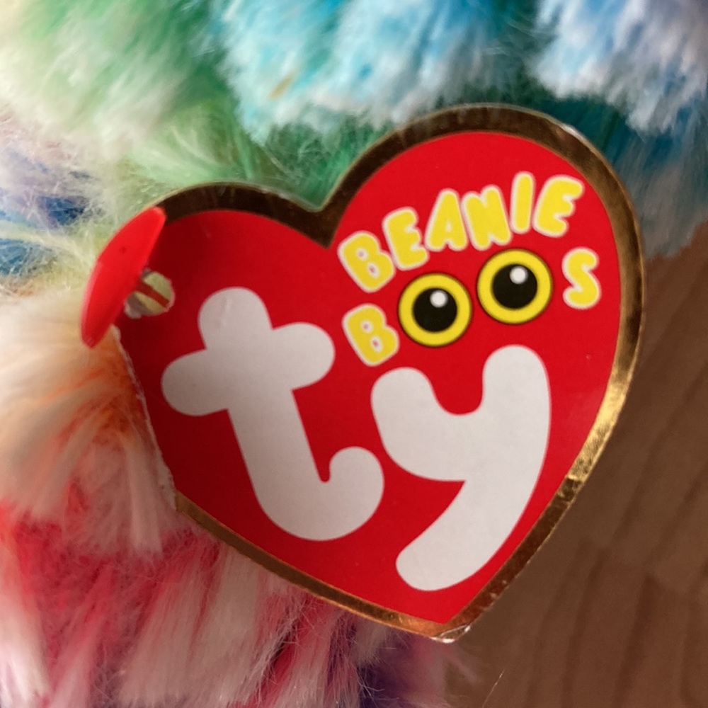TY Beanie Boos Plush Daffodil Rainbow Lamb - Picture 14 of 15